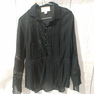 Nicole Miller Artelier Black Blouse